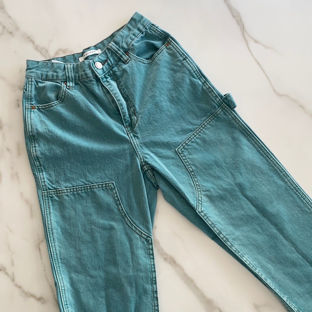 High Rise Carpenter Jeans in Teal